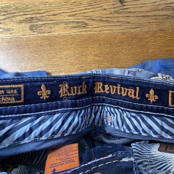 Rock Revival Womens Adele Boot Jeans Size 26 Blue Stretch Pocket Details *flaw* - Picture 10 of 16